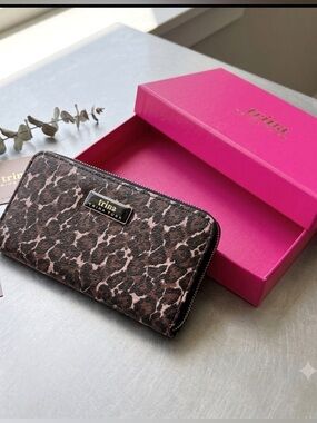 NWB Trina Turk Leopard Print Continental Wallet